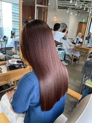 ロング タマシロカリン 艶カラー/レイヤーのヘアスタイル