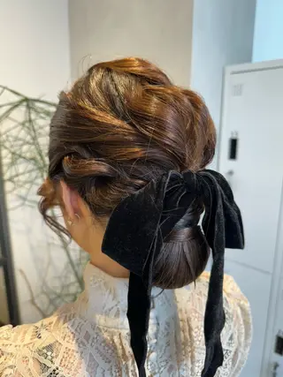 セミロング ヘアアレンジ 透明感カラー✨艶髪 制作🌱山根あゆみのヘアスタイル