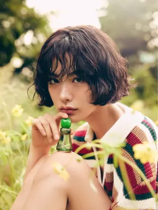 ミディアム コテ巻き風パーマ SHONOのヘアスタイル