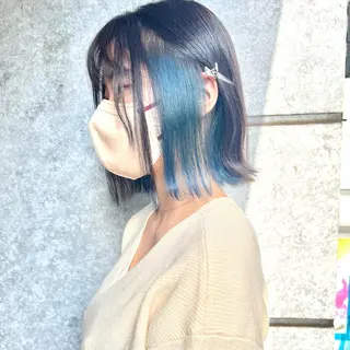 ミディアム カラー 癖毛救済✂️ボブ /髪質改善ストレートのヘアスタイル