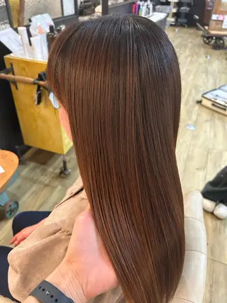 ロング ボブ/水素カラー/ 美髪/蟹江/吉川清保のヘアスタイル