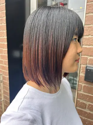 ミディアム カラー 久木原 ゆりのヘアスタイル