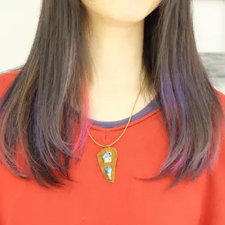 セミロング カラー 吉岡 三四朗のヘアスタイル