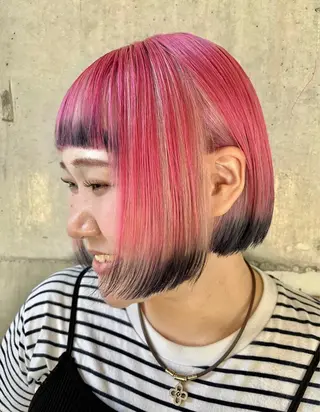ミディアム カラー 派手髪デザインカラー ヒロカのヘアスタイル