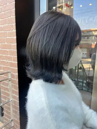 ミディアム カラー 久木原 ゆりのヘアスタイル