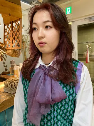 ロング カラー パーマ美容師 hanaのヘアスタイル