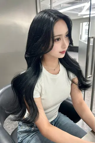 ロング カラー nanaka 🤍韓国ワンホンヘアのヘアスタイル