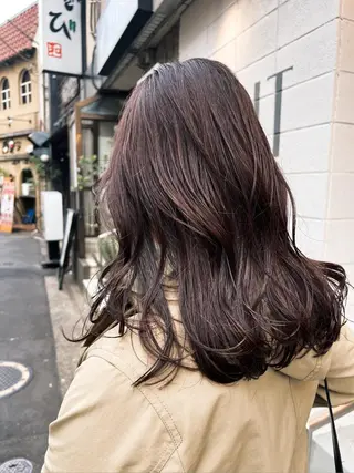 セミロング カラー パーマ 徳田 ももかのマツエク・マツパデザイン