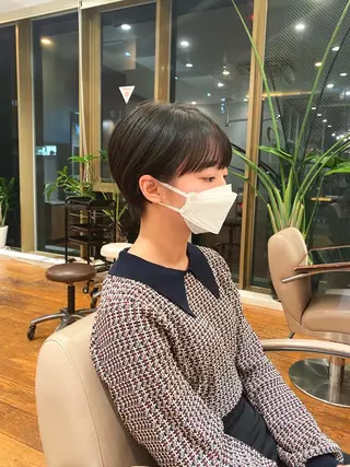 ショート カラー パーマ 🍃服部 雅哉🍃銀座◎のヘアスタイル