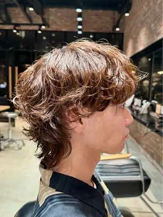 ショート パーマ メンズ 藤田 明輝のヘアスタイル