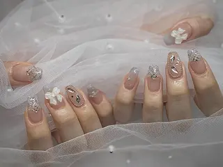 ネイル I-nailロング /ワンホン/キラキラのネイルデザイン