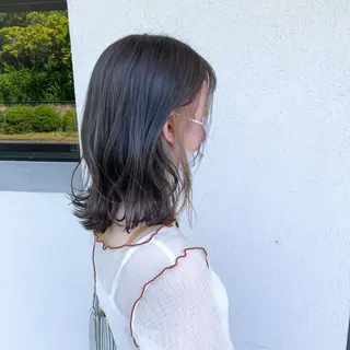 ミディアム カラー 長崎 洋平のヘアスタイル