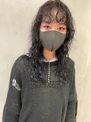 セミロング カラー パーマ 優作 〜圧倒的信頼〜のヘアスタイル