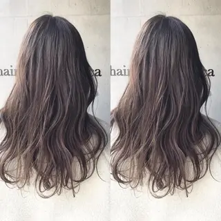 ロング カラー パーマ ヘアアレンジ 🫧柔色/トレンド カラー/川辺晴加のヘアスタイル