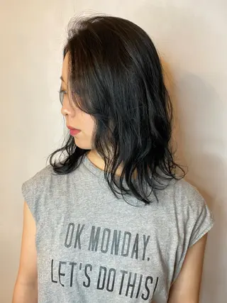 ミディアム 藤田 遼のヘアスタイル