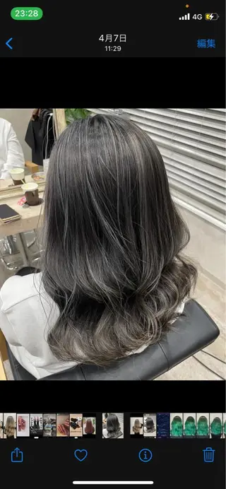 ミディアム カラー ヘアアレンジ 🍑🧋ハイトーン 暖色カラーlucaのヘアスタイル