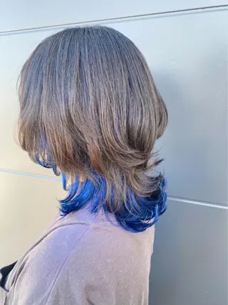 ミディアム カラー 山﨑 大暉【ダブルカラー】のヘアスタイル