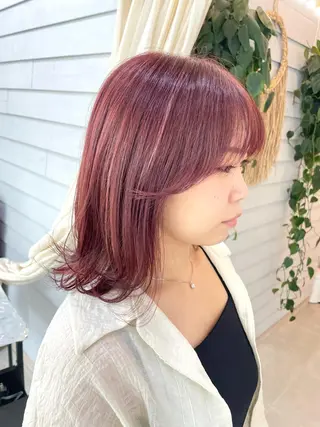 ミディアム カラー ブリーチ有無Wカラー メンズパーマ大成のヘアスタイル