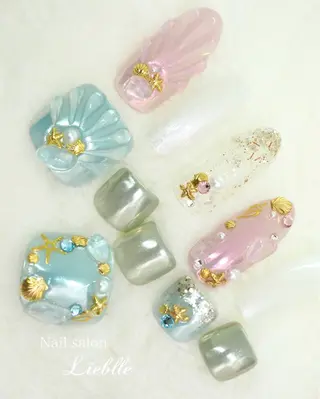 ショート カラー ネイル Nail salon Lieblleのネイルデザイン