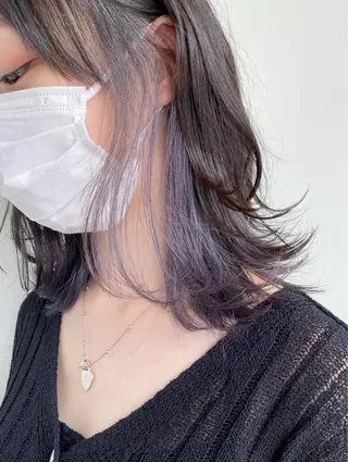 ミディアム 髪質改善カラー× 美髪ストレート前出のヘアスタイル