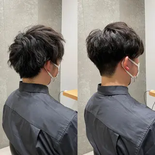 ショート カラー パーマ メンズ 髪質改善ヘアケア 艶髪特化/上田のヘアスタイル