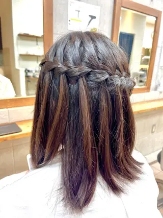 ミディアム ヘアアレンジ たなか なおのヘアスタイル