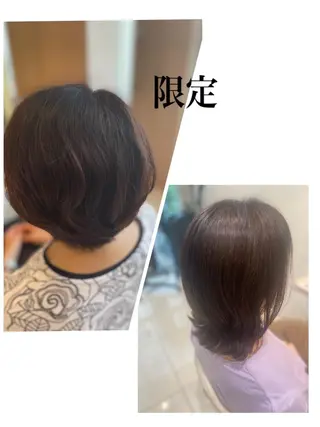 ミディアム カラー 縮毛矯正&髪質改善 西野のヘアスタイル