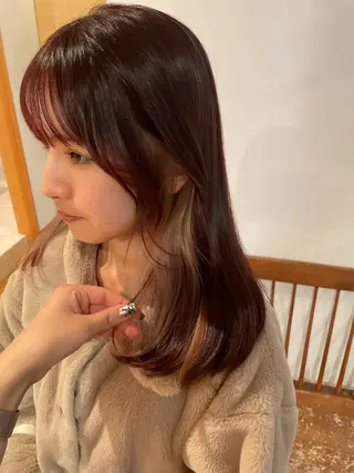 ミディアム 透明感カラー/顔周り カット/ののか💞のヘアスタイル