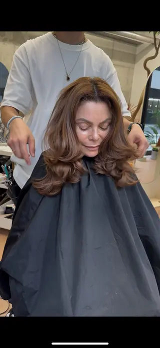 ロング 海外ヘア/美髪矯正 海外レイヤー/ヒラキのヘアスタイル