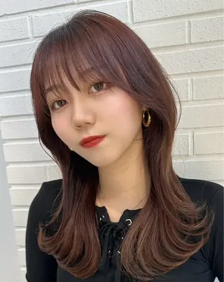 セミロング カラー ヘアアレンジ 似合わせ/透明感 カラー/豊中/かこのヘアスタイル