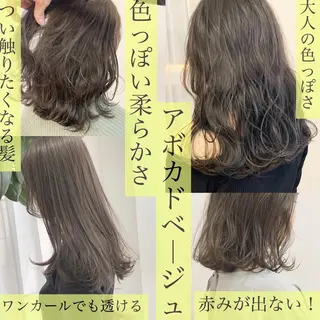 ミディアム カラー ネイル ハイトーンボブ 前田 表参道　グレージュのヘアスタイル