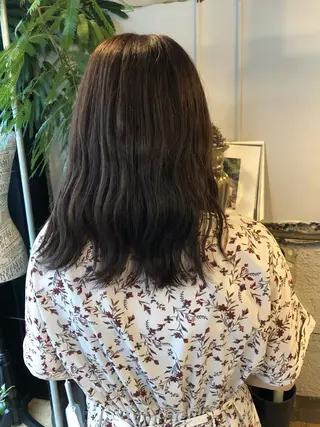 ミディアム ✨色持ちの良い艶 カラー✨蟹江真世のヘアスタイル