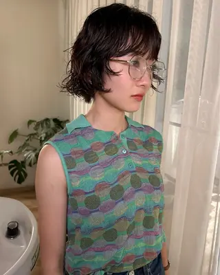 ショート パーマ tricca  ginza所属・ボブ・レイヤー ・パーマ【iri】のヘアスタイル