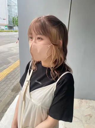 セミロング カラー 前橋 姫奈のヘアスタイル
