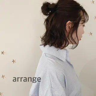 ミディアム ヘアアレンジ 市川 千夏のヘアスタイル