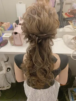 セミロング カラー ヘアアレンジ Aloa透明感ヘア ♡kanami♡のヘアスタイル