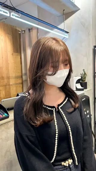 ミディアム カラー じゅわっと暖色カラー 🍊Moemiのヘアスタイル