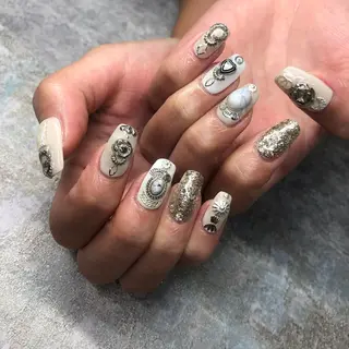 ロング カラー ヘアアレンジ キッズ ネイル マツエク・マツパ 福田 加奈のネイルデザイン