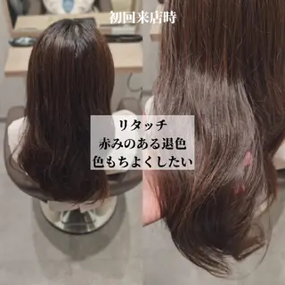 セミロング カラー 縮毛矯正をしている人 のためのカラーのヘアスタイル