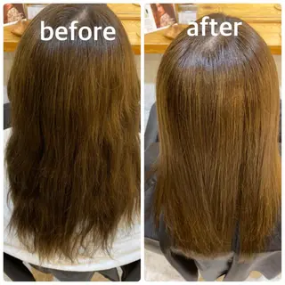 セミロング カラー エイト ウメダのヘアスタイル
