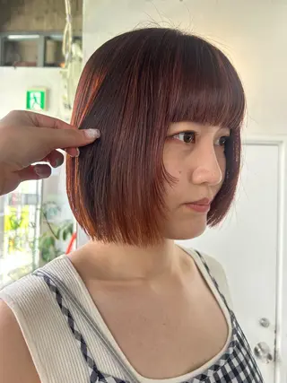 ミディアム カラー maho/垢抜け カラーパーマメイクのヘアスタイル