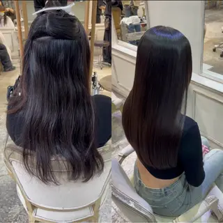 ミディアム 美髪矯正 透明感 カラー⭐️ユウキのヘアスタイル