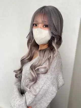 ロング カラー 今村公介 ブリーチ特化、派手髪のヘアスタイル