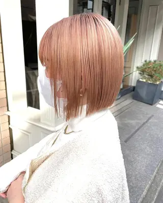 ショート カラー パーマ 銀座No.1髪質改善 縮毛矯正/本木のヘアスタイル
