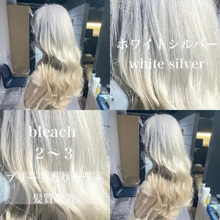 ミディアム ️💕淡いハイトーン 💕︎︎ひかるのヘアスタイル