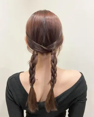 セミロング ヘアアレンジ ワタナベ リリコのヘアスタイル