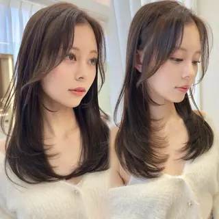 セミロング カラー 縮毛矯正✨🫧 レイヤー川村利幸のヘアスタイル