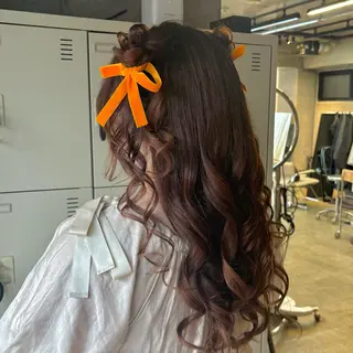 セミロング ヘアアレンジ 透明感カラー/赤み消 しカラー/もものヘアスタイル