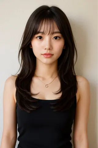 セミロング カラー パーマ ヘアアレンジ メンズ キッズ 🦋韓国レイヤー｜ 透明感グレージュ🦋のヘアスタイル