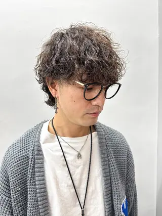 ミディアム パーマ メンズ メンズパーマ メンズ特化ryoのヘアスタイル